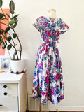 Floral Indian Cotton Tie Neck Dress | Medium