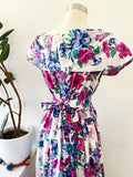 Floral Indian Cotton Tie Neck Dress | Medium
