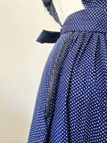 Navy Polka Dot Cotton Maxi Dress | Small