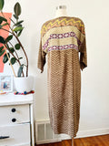 Jeannene Booher Silk Art Deco Print Shift Dress | Medium