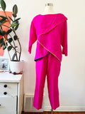 Platinum by Dorothy Schoelen Hot Pink Silk Pant Set | Medium