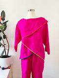 Platinum by Dorothy Schoelen Hot Pink Silk Pant Set | Medium
