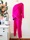 Platinum by Dorothy Schoelen Hot Pink Silk Pant Set | Medium