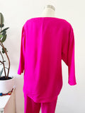 Platinum by Dorothy Schoelen Hot Pink Silk Pant Set | Medium