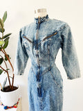 Acid Wash Denim Zip Front Dress | Small