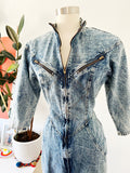 Acid Wash Denim Zip Front Dress | Small