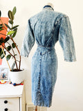 Acid Wash Denim Zip Front Dress | Small
