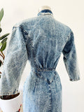Acid Wash Denim Zip Front Dress | Small