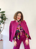 Raspberry Purple Pure Wool Suit | Medium