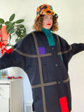 Herman Kay Mondrian Inspired Dolman Coat | XL