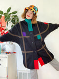 Herman Kay Mondrian Inspired Dolman Coat | XL