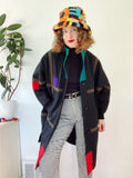 Herman Kay Mondrian Inspired Dolman Coat | XL