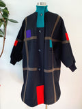 Herman Kay Mondrian Inspired Dolman Coat | XL