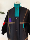 Herman Kay Mondrian Inspired Dolman Coat | XL