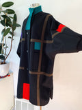 Herman Kay Mondrian Inspired Dolman Coat | XL