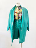 Teal Leather Blazer and Shorts Set | Medium