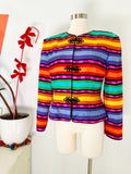 Striped Rainbow Silk Jacket | Medium