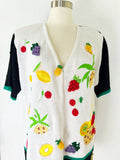 Novelty Fruit Ramie/Cotton Cardigan