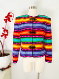 Striped Rainbow Silk Jacket | Medium