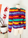 Striped Rainbow Silk Jacket | Medium
