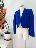 Cobalt Blue Wool Cropped Pant Suit | Medium