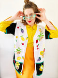 Novelty Fruit Ramie/Cotton Cardigan
