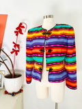 Striped Rainbow Silk Jacket | Medium