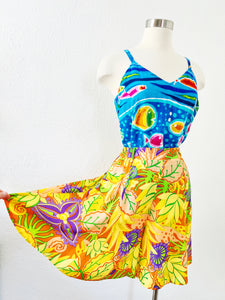 Tropical Print High Rise Shorts | Medium