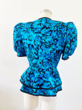 A.J. Bari Floral Silk Top | Medium