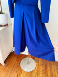 Cobalt Blue Wool Cropped Pant Suit | Medium