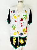 Novelty Fruit Ramie/Cotton Cardigan