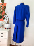 Cobalt Blue Wool Cropped Pant Suit | Medium