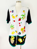 Novelty Fruit Ramie/Cotton Cardigan