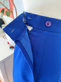 Cobalt Blue Wool Cropped Pant Suit | Medium