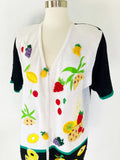 Novelty Fruit Ramie/Cotton Cardigan