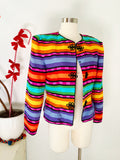 Striped Rainbow Silk Jacket | Medium