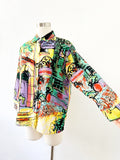 Silk Italian Village Print Blouse | Large