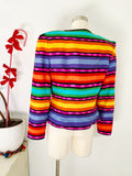 Striped Rainbow Silk Jacket | Medium