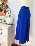 Cobalt Blue Wool Cropped Pant Suit | Medium