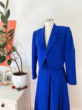 Cobalt Blue Wool Cropped Pant Suit | Medium