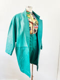 Teal Leather Blazer and Shorts Set | Medium