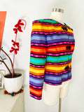 Striped Rainbow Silk Jacket | Medium