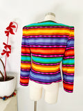 Striped Rainbow Silk Jacket | Medium