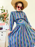 Moonglow Floral and Striped Woven Dress | Medium