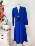 Cobalt Blue Wool Cropped Pant Suit | Medium