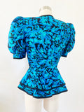 A.J. Bari Floral Silk Top | Medium