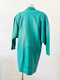Teal Leather Blazer and Shorts Set | Medium